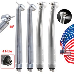 1-10* Fit Dental 45° Angle/Big Head Light E-generator Fiber Optic Handpiece