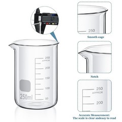 50/100/250/500/1000ml Lab Glassware Include Graduated Cylinder, Glass Beaker …