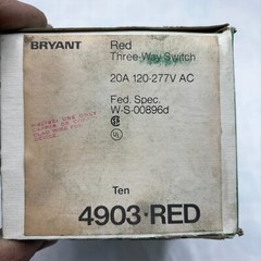 Bryant/Hubbell 4903 / 4903 NIB 20A 120-277V AC Three-Way-Switch BOX OF 10✅