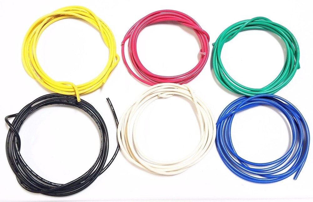 16 ga Gauge AWG Black Red Yellow White Green Blue Car/Alarm Primary Wire 12V 30′