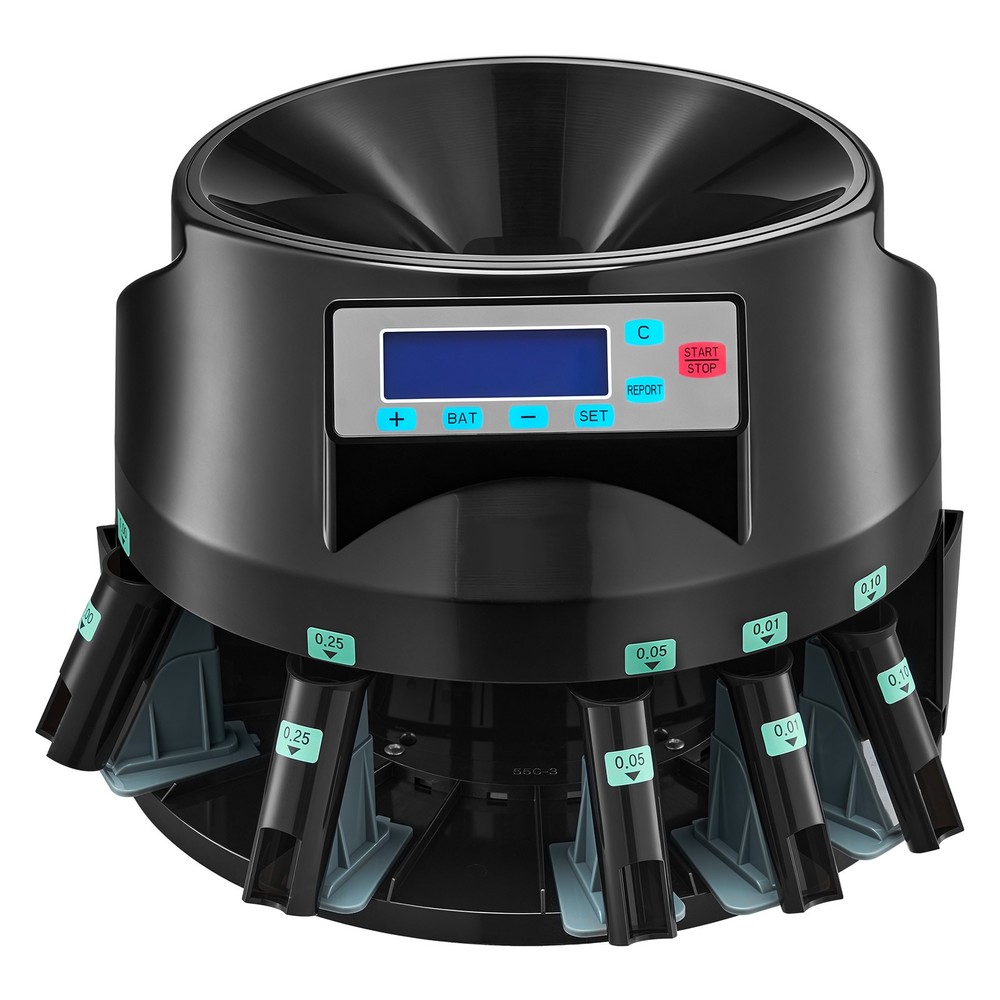 Uimoso Automatic Coin Counter & Sorter,5Denominations,225 Coins/Min, LCD Display