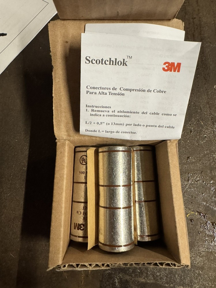 3M Scotchlok Copper Compression Terminal Connector 10014, Brown, 500 MCM, 3 Pack