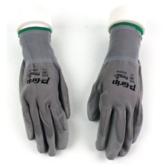 P-GRIP Ultra-Thin Grey Work Gloves Polyurethane Palm Coated Nylon Shell 12 Pairs