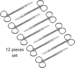 12 Iris Scissors 4.5″ Straight Surgical Dental Instruments