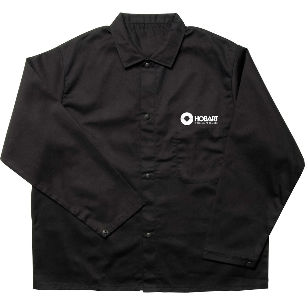 Hobart Welding Jacket, Flame-Retardant Cotton, Black, X-Large, Model# 770569