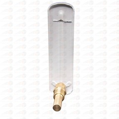 PREMIUM HOT WATER THERMOMETER (40ºF ~ 280ºF ), METAL PLATE, ANGLE, 1/2″ NPT