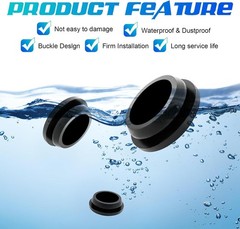 80/125 Premium Black Rubber Plugs for Round Hole Assorted Sizes Car & Furniture
