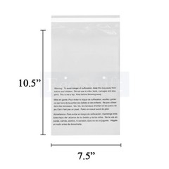 25 7.5×10.5 Self Seal Suffocation Warning Clear Poly Bags 1.5 mil Free Shipping