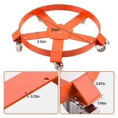 55 Gal Drum Dolly Heavy Duty Barrel Cart 1000/1250lbs with Swivel Casters Steel