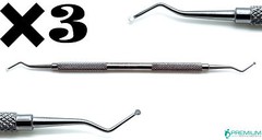 3 Pcs Dental Excavator 129/130 Restorative Double Ended Spoon 1.8mm UPGRADED