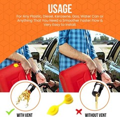 50 Yellow Fuel Gas Can Jug Vent Cap Blitz Wedco Scepter Essence Midwest Eagle