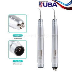 USA Dental Ultrasonic Air Perio Scaler Handpiece Hygienist 2 & 4 Holes 3 Tips