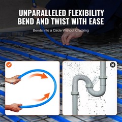 VEVOR 1/2” x 300ft Blue PEX-B Tubing/Pipe for Potable Water with Pipe Cutter