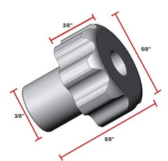 Nylon PLASTIC Black Knurled Thumb Nut, 10-24, Qty 25