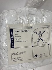 50 Pairs Correct-Touch White Disposable Shoe Covers SCPL500 New
