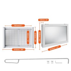 VEVOR 36 x 24-48 in Concession Stand Serving Window Food Truck Service Awning