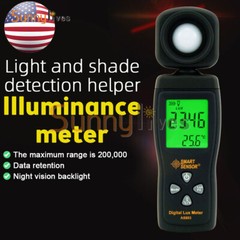 Digital Luxmeter Light Meter Illuminance Meter Handheld Ambient Photometer US