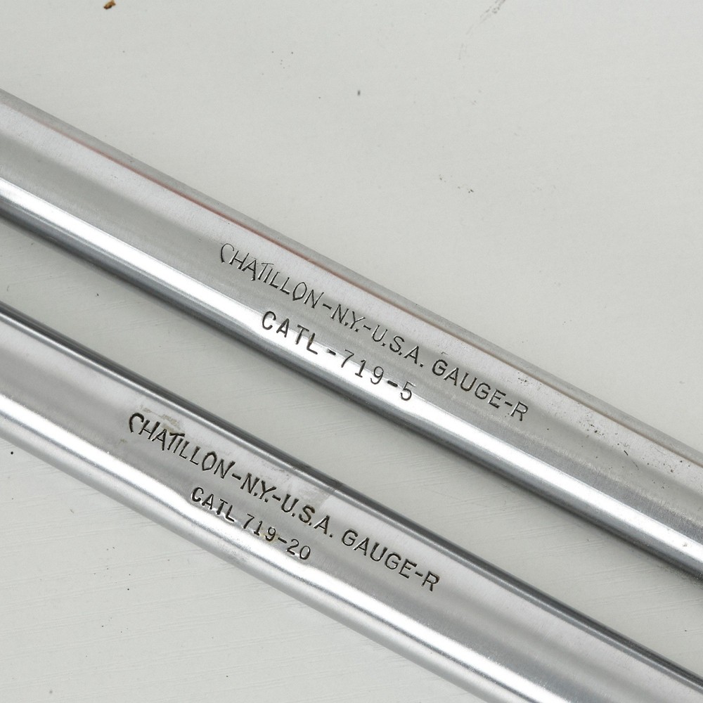 Chatillon Push-Pull Force Gauges 5LB 20LB Silver CATL-719 Vintage Chrome Tools
