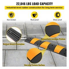VEVOR 2pcs 6 Feet Rubber Driveway Modular Heavy Duty Speed Cable Protector Ramp