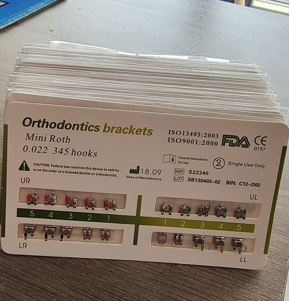 Dental Orthodontic Brackets Brace Mini Standard Edgewise Roth MBT 018 022