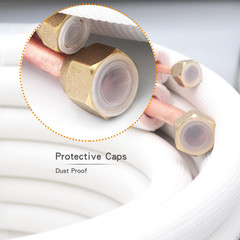 16Ft Length Mini Split Line Set,1/4″ 5/8″ OD Copper Pipes Tubing and 3/8 White P