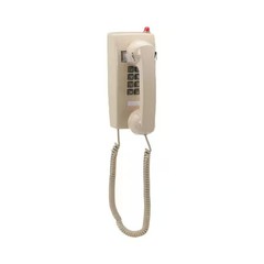 Zoro Select T-25 Crm W/Mw Standard Wall Phone, Beige, Msg Indicator, T-25 Crm