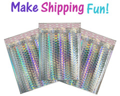8.5×12 Holographic, Pink, Teal METALLIC BUBBLE MAILERS, Color Padded Envelopes!