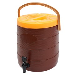 6.6gal Brown Insulated Beverage Dispenser Hot Cold Drink Dispenser with Faucet