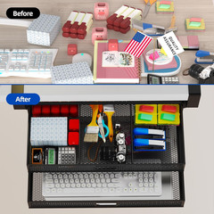 Under Desk Drawer Organizer No Drilling 2 Slide Out Drawer under Table Storage D