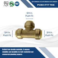 3/4 PUSH FIT TEE (5 PIECES) 3/4″ X 3/4″ X 3/4″ PUSH FIT TEE
