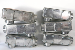 Lot of 6 Arlington 935 AnyBODY Conduit Body 2″ Combo EMT / Rigid Metallic