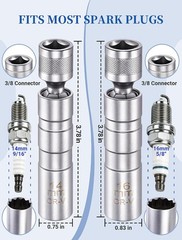 14mm & 16mm Magnetic Swivel Spark Plug Socket Set, 3/8″ Drive Thin Wall 12 Point