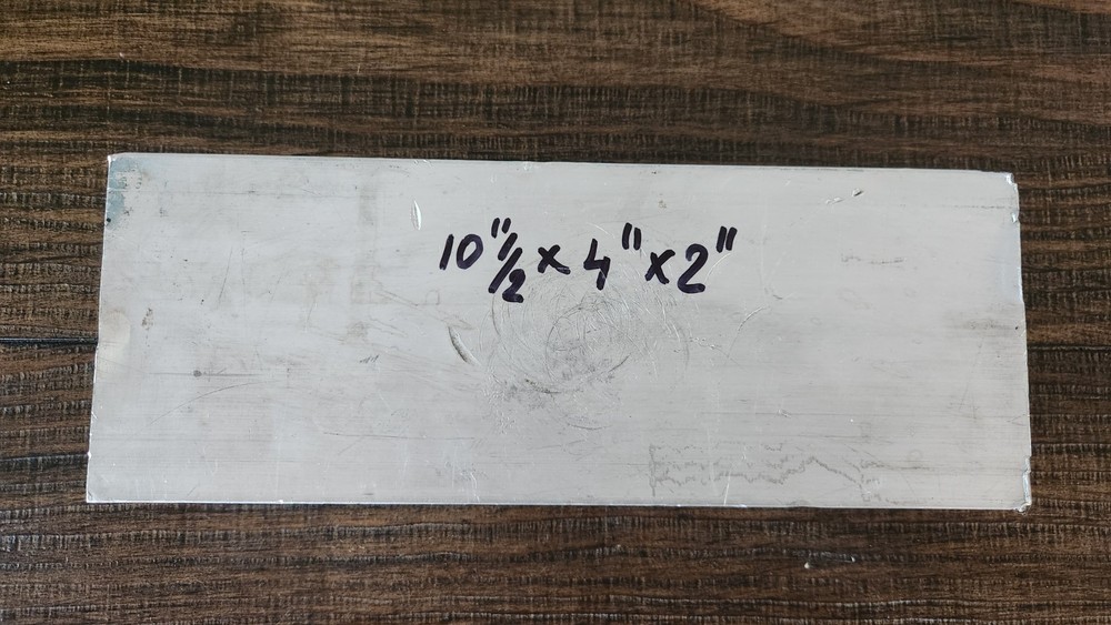 6061 Aluminum Flat Bar Stock – 10.5″ x 4″ x 2″ – Solid Block Plate Billet