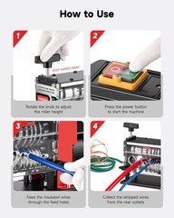 CREWORKS Automatic Wire Stripping Machine for 0.06–1.1 in Cables 7 Channels