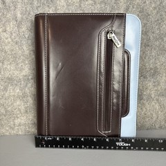 Franklin Covey Day 1 One Brown CLASSIC Planner Zips Handles 7 Rings Faux Leather