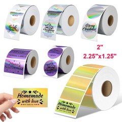 400/Roll 2” Holographic Circle Direct Thermal Stickers Labels for Rollo Zebra