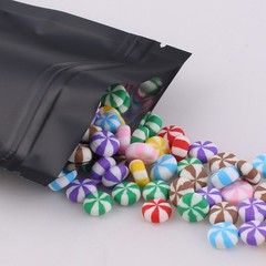 100/200/500 Matte Black Mylar Foil Smell Proof Reclosable Zipper Seal Lock Bags