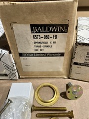 Baldwin 6573-060-FD Estate Trim Set Springfield Satin Brass/Brown Full Kit NOS