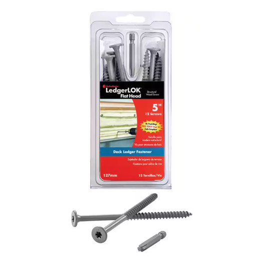 FastenMaster LedgerLOK Flat Head Structural Ledger Board Screws – 5 inch flat he