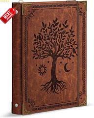 Leather 3 Ring Binder 8.5×11 Letter 1in Rings 200 Sheet Organizer Brown – US