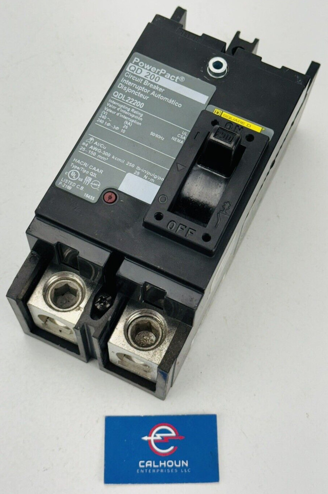Square D PowerPact QD 200 2 Pole Circuit Breaker QDL22200 200A *WARRANTY*