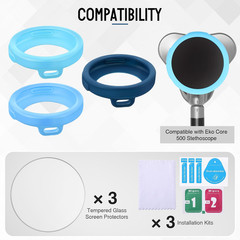 Stethoscope Protection Kit Compatible with EKO Core 500, 3 2.5D Tempered Glass S