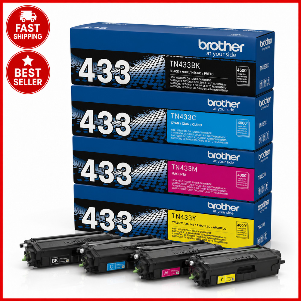 ✅Original Brother TN-433 Toner Set CMYK High Yield Premium Quality Fast Shipping