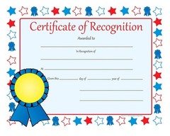 SHAPES ETC. 30pcs Certificate of Recognition Certificates 11inx8.5in Colorful…