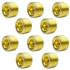 Countersunk Hex Plug 1/8″ Male NPT Brass Pipe End Fitting Cap 10 Pack