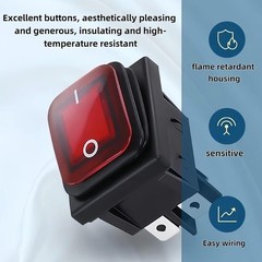 2 Pack 30A Rocker Switch – 125V/250V AC Waterproof Toggle Switch with Red LED…