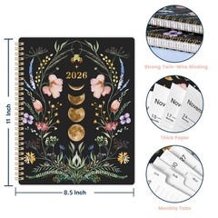 2026 Planner – 2026, Jan. 2026 – Dec. 8.5” x 11”, A4, Black