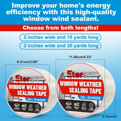 Transparent Weatherproof Seal Tape 2″ X 30 Yards, High Strength Waterproof Se…