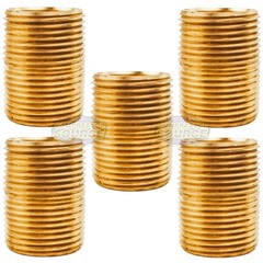 5 Pack 3/4″ NPT X Male Close Pipe Nipple Threaded Brass Fitting Pipe Connector