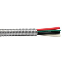 100′ 8/3 Type MC Copper Metal Clad Cable With Ground Aluminum Armor 600V